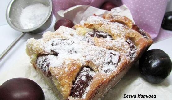 пирог с маскарпоне и сливой