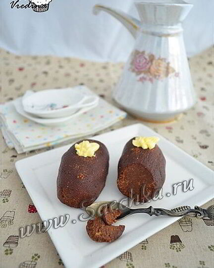 Рецепт пирожного картошка из бисквита