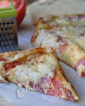 Пицца из жидкого теста на кефире