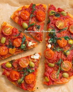 Пицца Маринара на томатном тесте