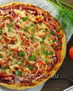 Пицца на кефире без дрожжей