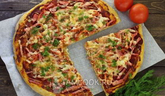 пицца на кефире без дрожжей