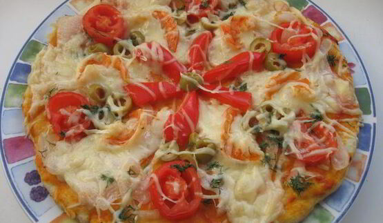 пицца на творожном тесте