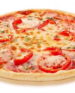 Пицца с перцем и колбасой