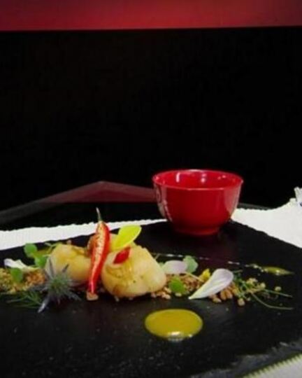 Рецепт морского гребешка ны прянике с мандариновыма кремома