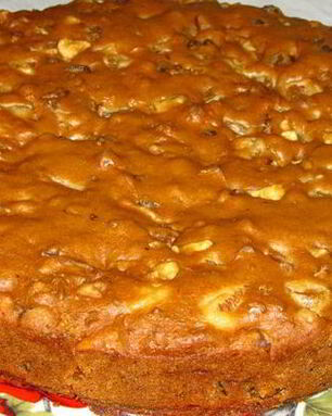 Постная коврижка с изюмом и грецким орехом