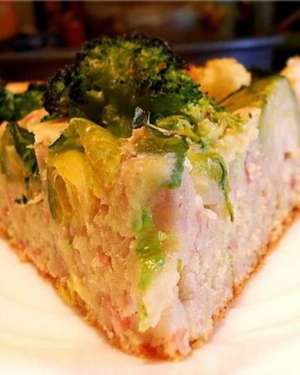 Рецепт овощной шарлотки с грудинкой