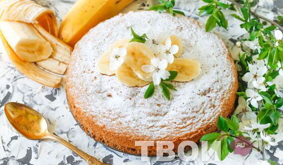 шарлотка с бананами