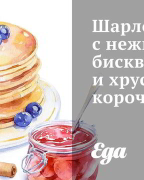 Шарлотка с нежным бисквитом и хрустящей корочкой