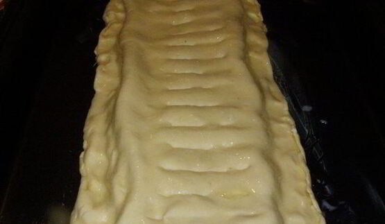 штрудель из творожного теста с лососем