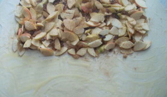 яблочный штрудель с изюмом и карамельной крошкой