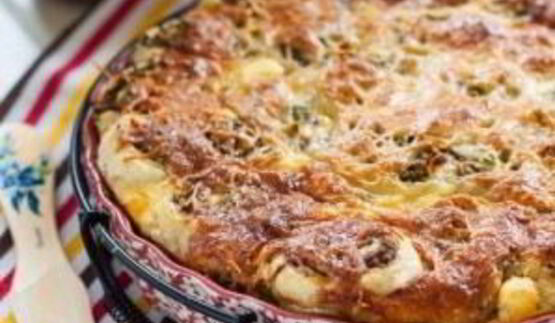 слоеное тесто с фаршем