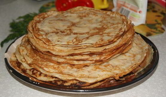 банановый торт из блинов