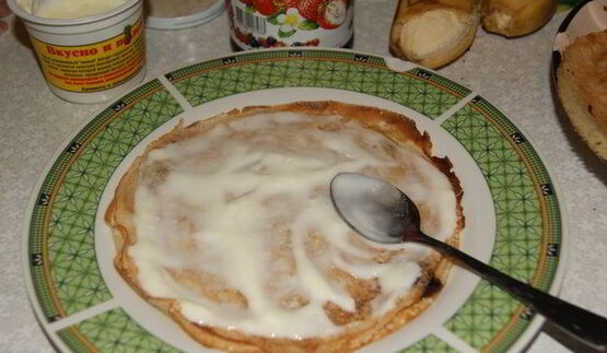 банановый торт из блинов