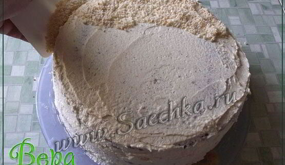 бисквитный торт со сгущенкой и какао