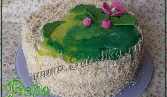 бисквитный торт со сгущенкой и какао