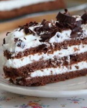 Шоколадный торт без муки со взбитыми сливками