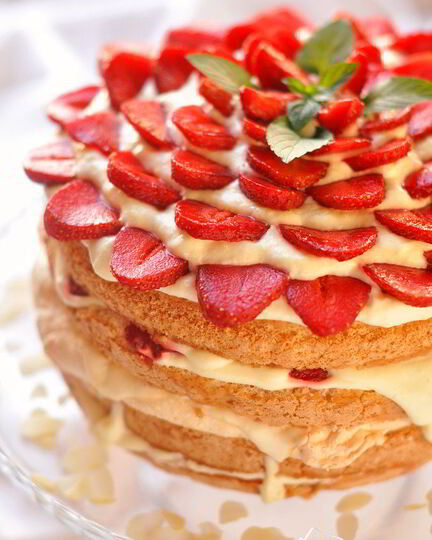 Рецепт торта клубника со сливками