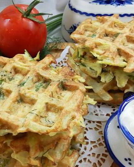 Рецепт картофельных вафель с зеленью
