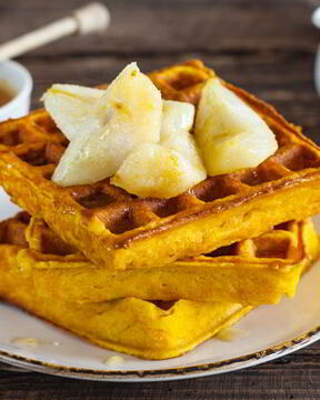 Морковные вафли с грушами