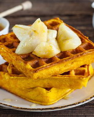 Морковные вафли с грушами