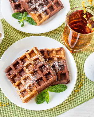 Шоколадно-банановые вафли