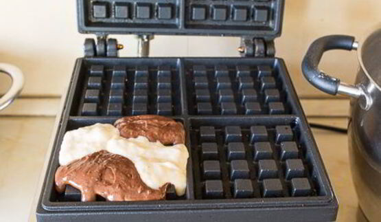 шоколадно-банановые вафли