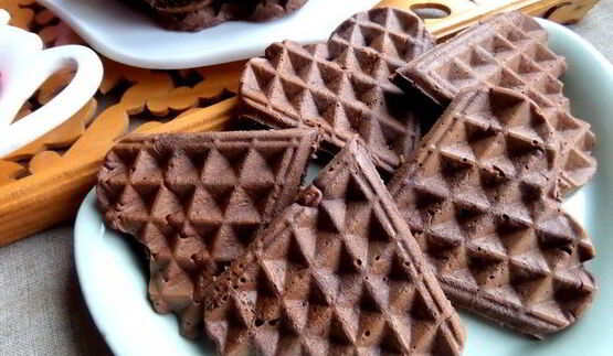 шоколадные вафли с кокосом