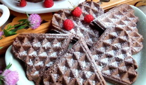 шоколадные вафли с кокосом