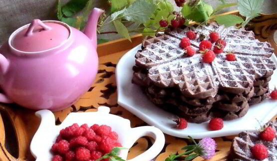 шоколадные вафли с кокосом