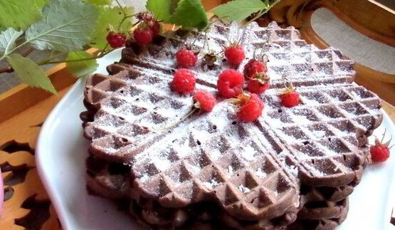 шоколадные вафли с кокосом