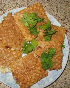 Снова вафли, теперь с мясом