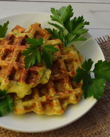 Рецепт вафель с сыром и зеленью