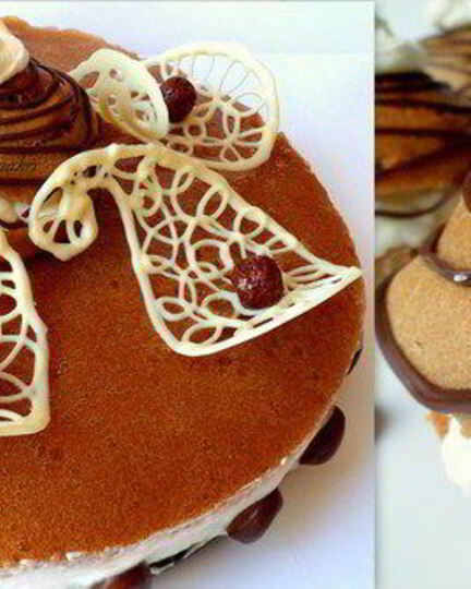 Рецепт мини-торт из мокко-профитролей со сливочным кремом, кофейным муссом и белым шоколадом