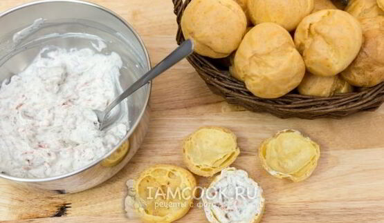 профитроли с семгой и сливочным сыром