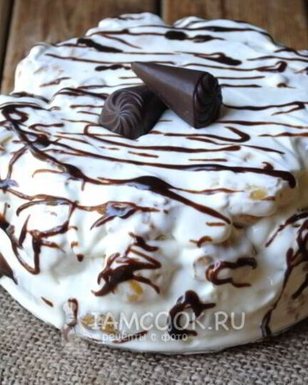 Рецепт торта из профитролей со сметанным кремом