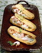 Эклеры с креветками