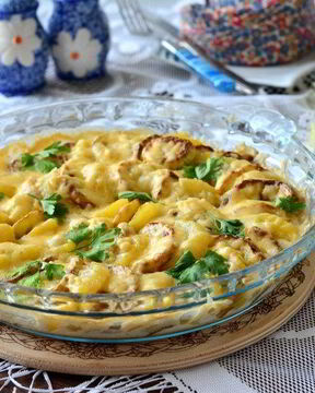Картофельная запеканка с кабачком