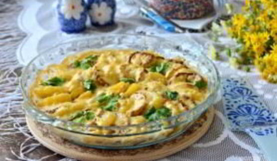 картофельная запеканка с кабачком