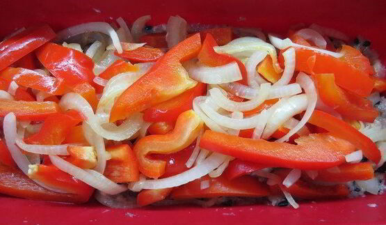 куриная запеканка с черным рисом