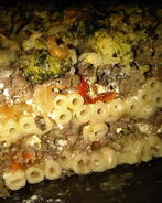 Макаронная запеканка с овощами и фаршем в сливочно-овощном соусе