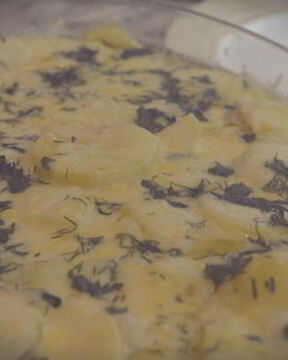 Сливочно-сырная запеканка с грибами и картофелем