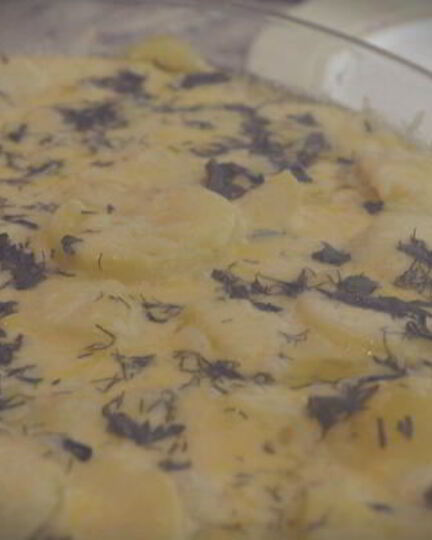 Рецепт сливочно-сырной запеканка с грибами и картофелем