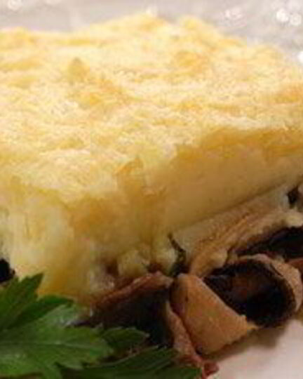 Рецепт запеканки иза грибова и пюре