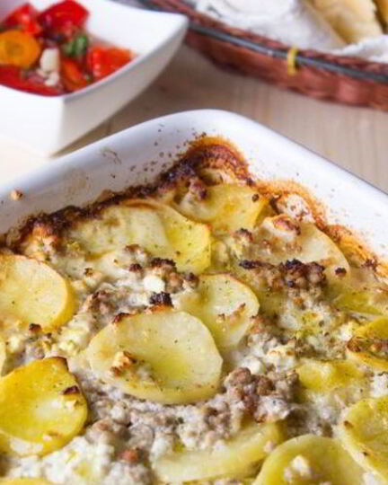 Рецепт запеканки иза кабачкова и картофели с фаршема