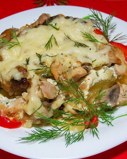 Рецепт запеканки иза куриц с картофелема