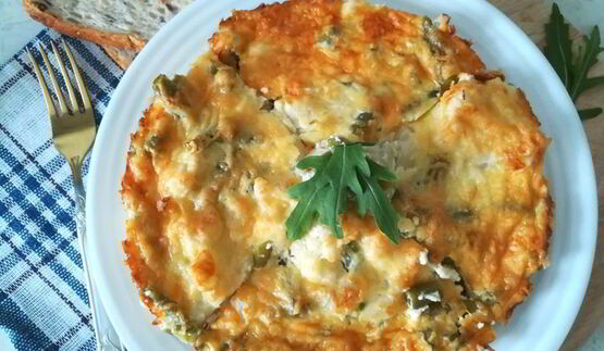 запеканка из цветной капусты и стручковой фасоли