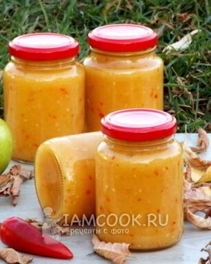 Аджика из кабачков с яблоками на зиму