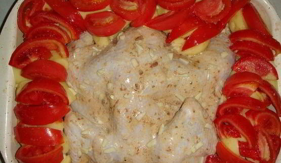 курица в аджике с овощами