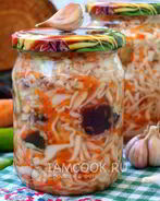 Баклажаны с капустой на зиму